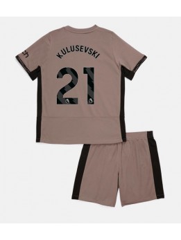 Tottenham Hotspur Dejan Kulusevski #21 Ausweichtrikot für Kinder 2023-24 Kurzarm (+ Kurze Hosen)